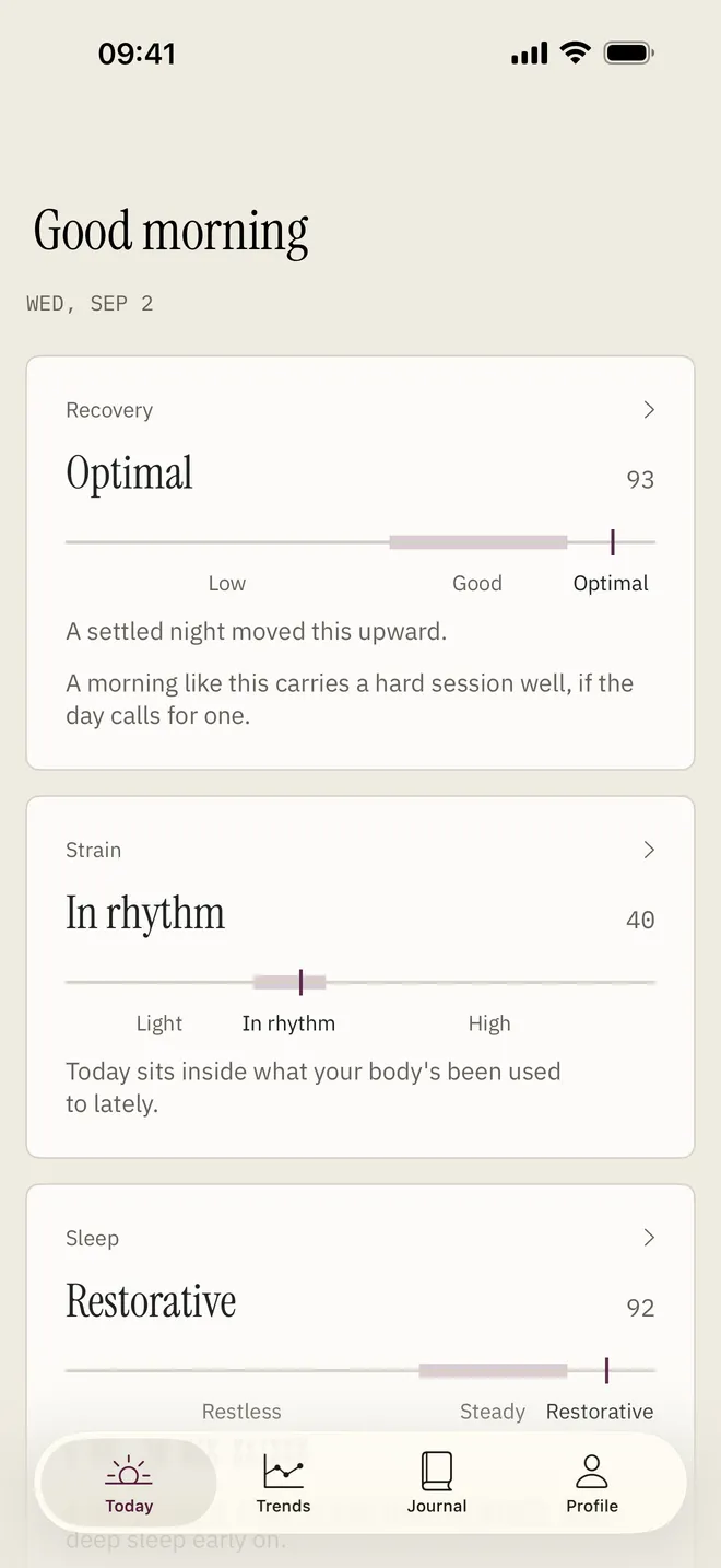 The Astrea app's Today screen.