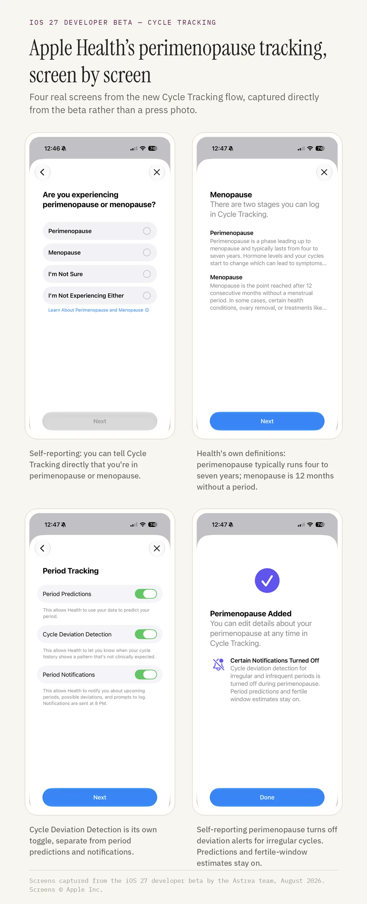 Illustration for “Apple Just Changed Perimenopause Tracking. Here's Why Barely Anyone Outside Tech Press Noticed”.